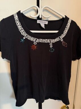 Black Nautical Charm Crewneck Tee